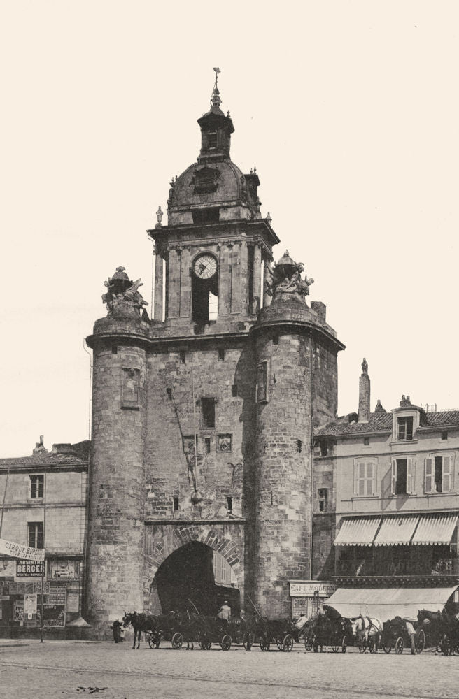 CHARENTE-MARITIME. La Rochelle- Porte de l'Horloge 1904 old antique print
